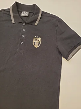 Camiseta Manga Curta/Gola Polo Preto Empório Armani 16 Anos