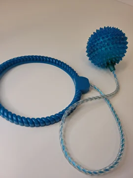 Pula Corda Com Uma Argola E Uma Bola Azul Sem Marca