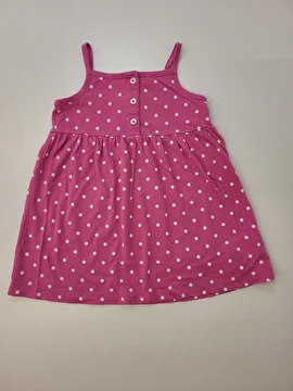 Vestido Algodão De Alça/Bolinhas Brancas Rosa Carter's 18 Meses