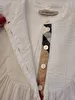 Vestido Manga Curta Plissado Com Botões. Branco Burberry 2 Anos