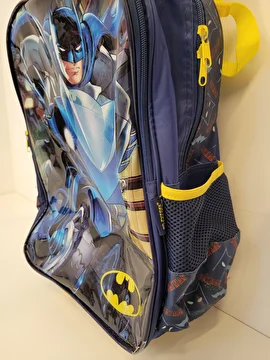 Mochila Com 2 Zípers/Acompanha Lancheira/Batman Azul Dc Comics