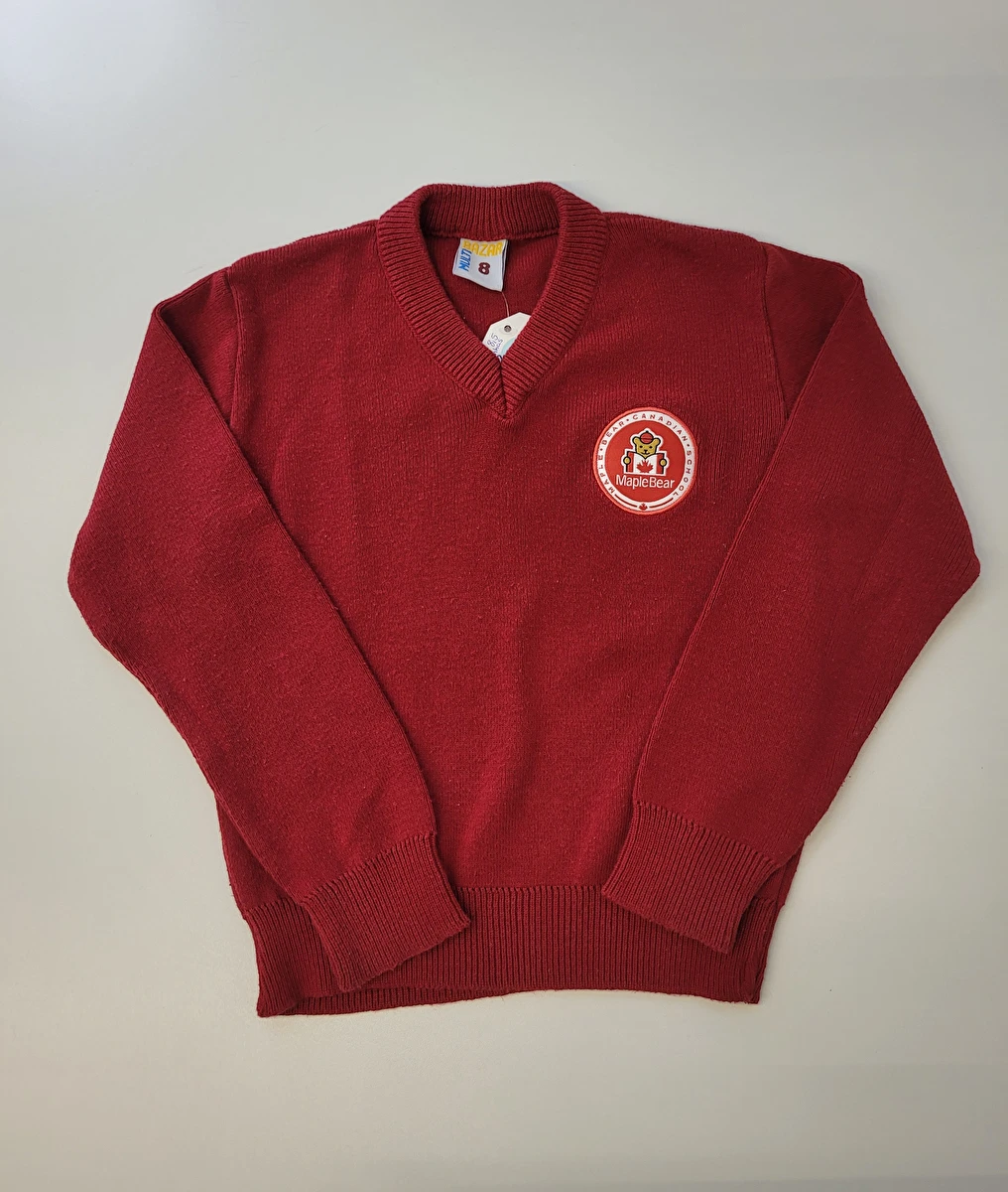 Uniforme Pullover/Decote V Vermelho Maple Bear 8 Anos