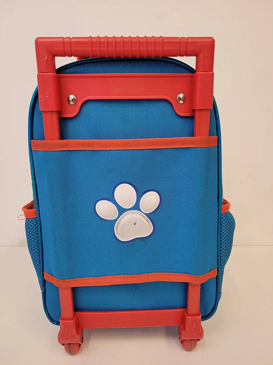 Mochila Com 2 Zípers/De Rodinhas Azul Patrulha Canina