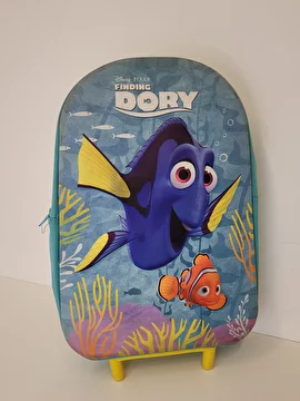 Mochila Com 1 Zíper Externo/De Rodinha Azul Disney