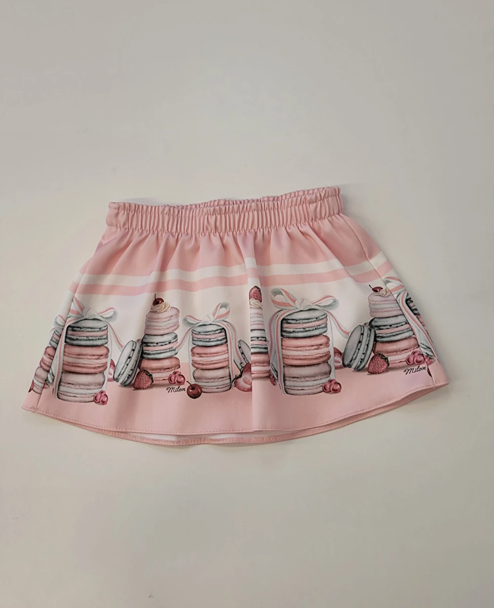 Shorts Saia Com Elástico Na Cintura Rosa Milon 1 Ano