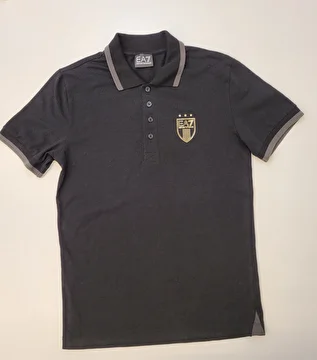 Camiseta Manga Curta/Gola Polo Preto Empório Armani 16 Anos