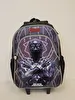 Mochila Com 2 Zípers/De Rodinhas/Pantera Negra Preto Marvel