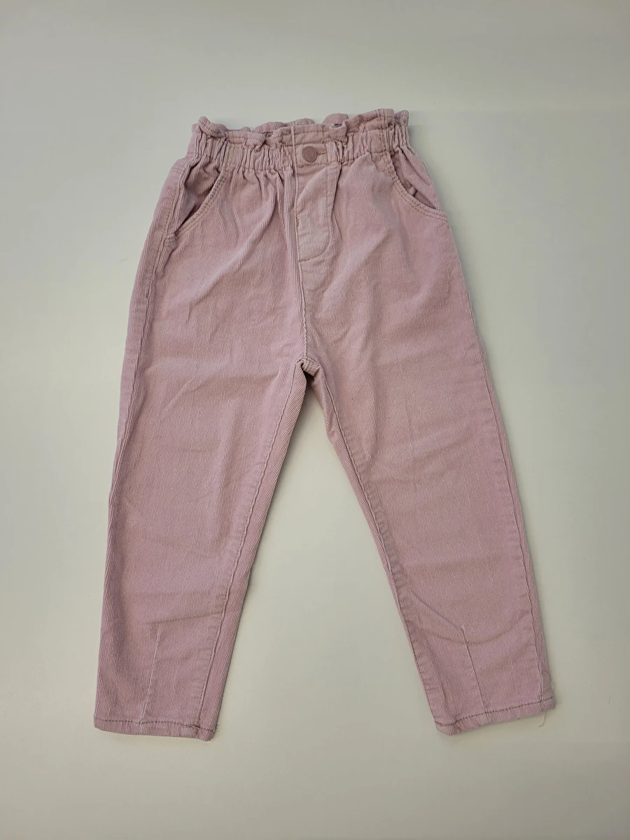 Calça Com Elástico Na Cintura/Botão De Pressão Lilás Zara 3-4 Anos