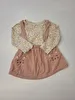 Conjunto Salopete De Veludo Cotelê E Camiseta Manga Longa Floral Rose Carter's 2 Anos