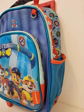 Mochila Com 2 Zípers/De Rodinhas Azul Patrulha Canina