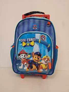 Mochila Com 2 Zípers/De Rodinhas Azul Patrulha Canina